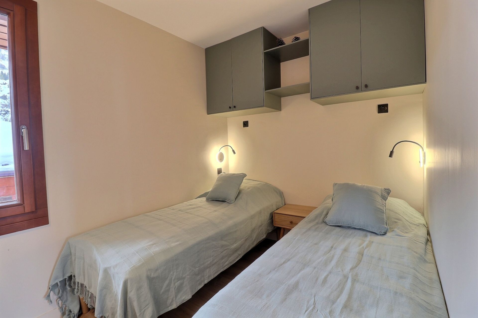 Chambre 2 lits du Creux de l'Ours A63, appartement en location à l'Agence Saulire à Méribel Mottaret