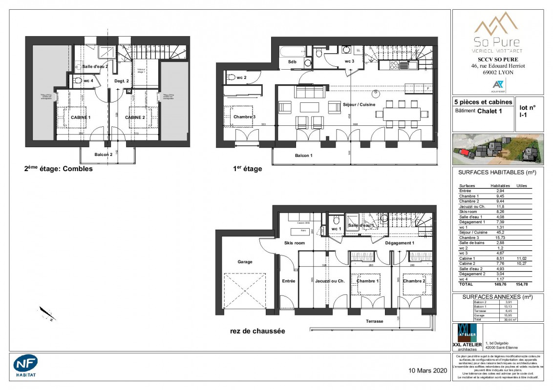 Plan de vente chalet 1 So Pure