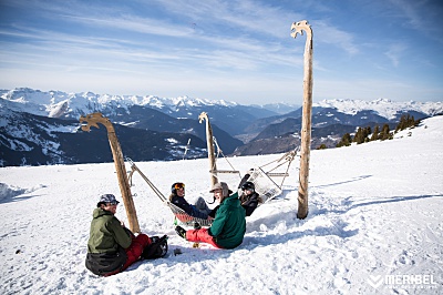 La station de ski Méribel Mottaret - Agence Saulire - Hamac sur les pistes Espaces Ludiques